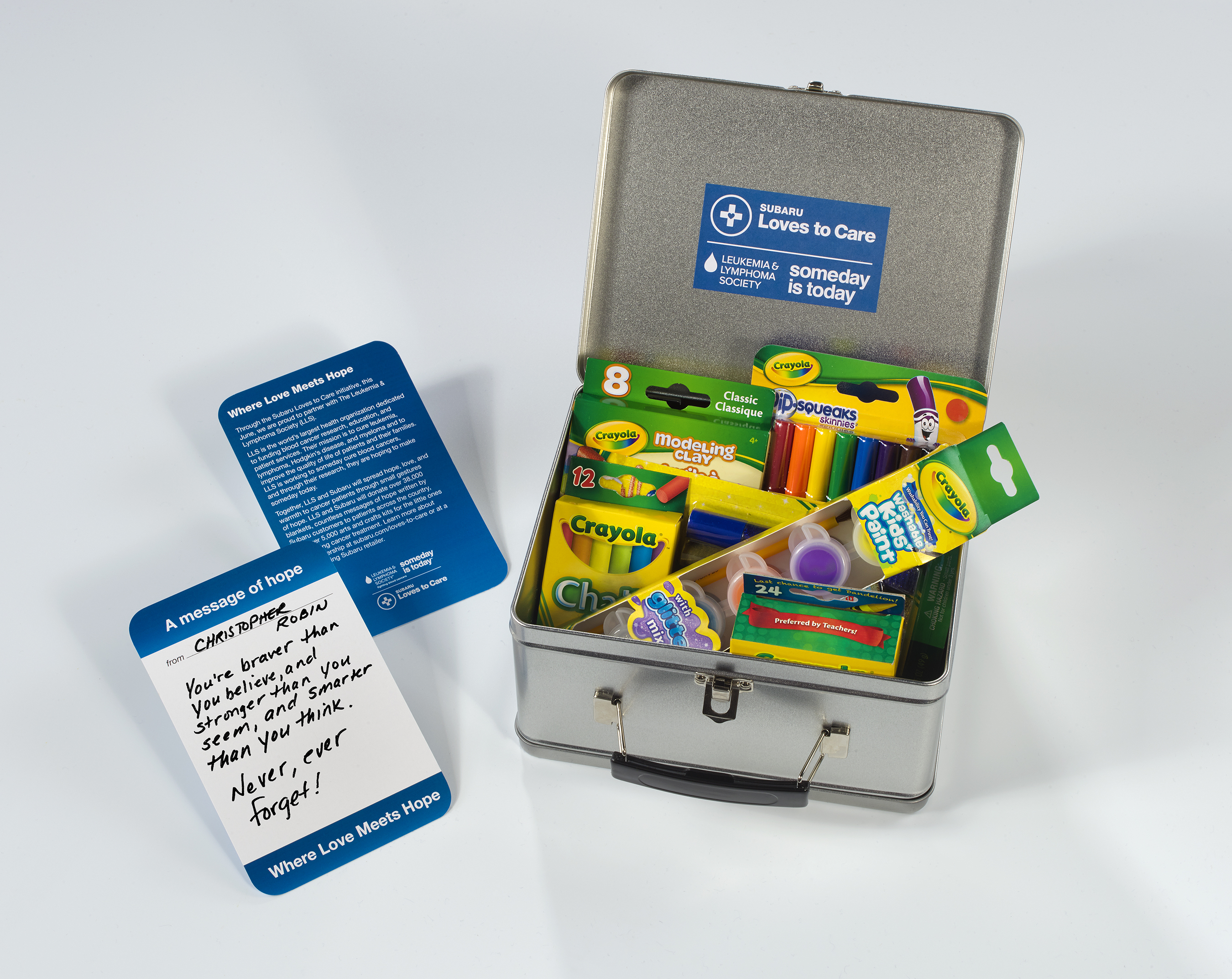 For Subaru Loves to Care month, Subaru and LLS will deliver personalized messages of hope alongside arts and crafts kits to children battling cancer in local communities.