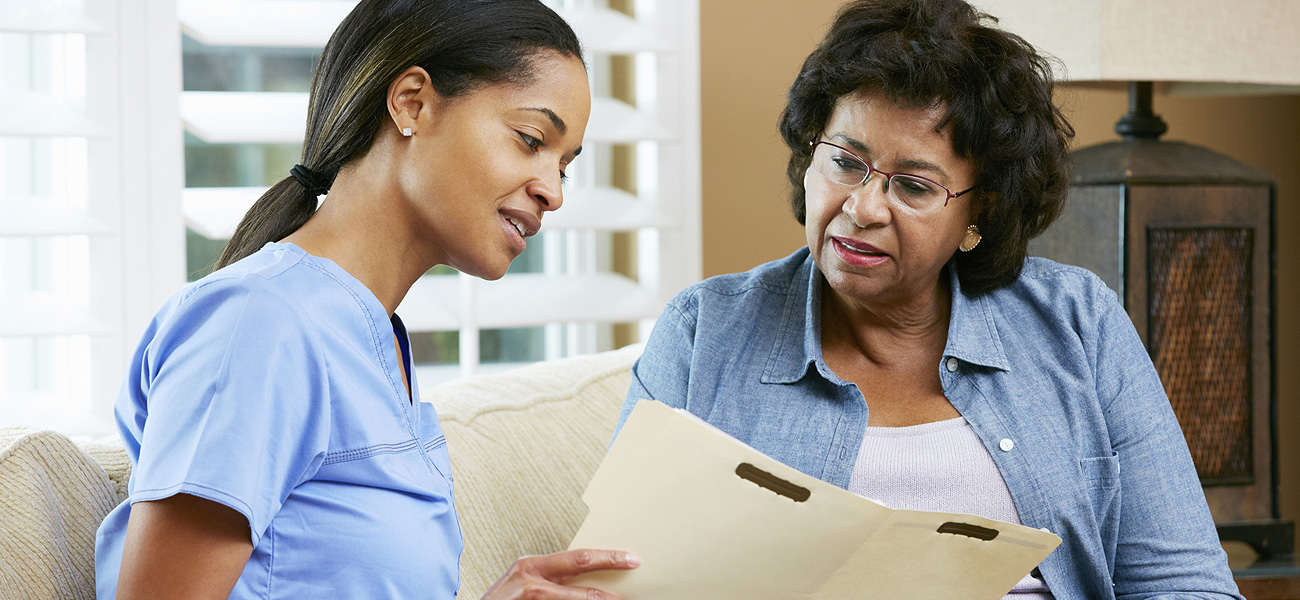 image of woman and her caregiver